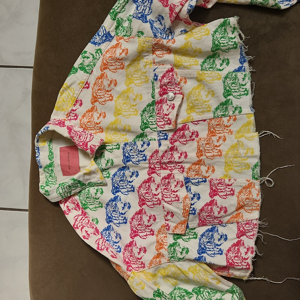 Muti-colored tiger print jacket